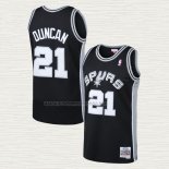 Camiseta Tim Duncan NO 21 San Antonio Spurs Mitchell & Ness 1998-99 Negro