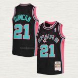 Camiseta Tim Duncan NO 21 San Antonio Spurs Mitchell & Ness 1998-99 Rosa Negro