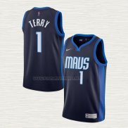 Camiseta Tyrell Terry NO 1 Dallas Mavericks Earned 2020-21 Azul